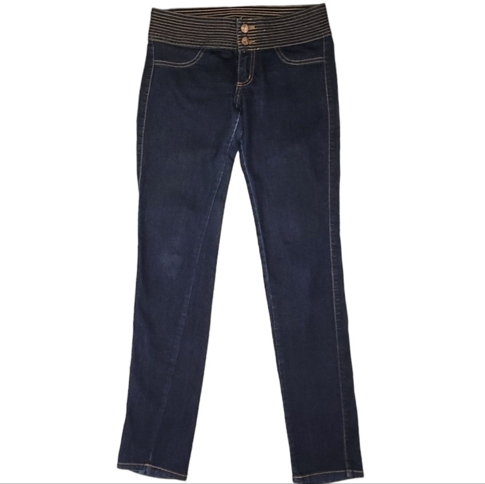 Kancan Womens Low Rise Dark Wash Stretch Jeggings Size 5
